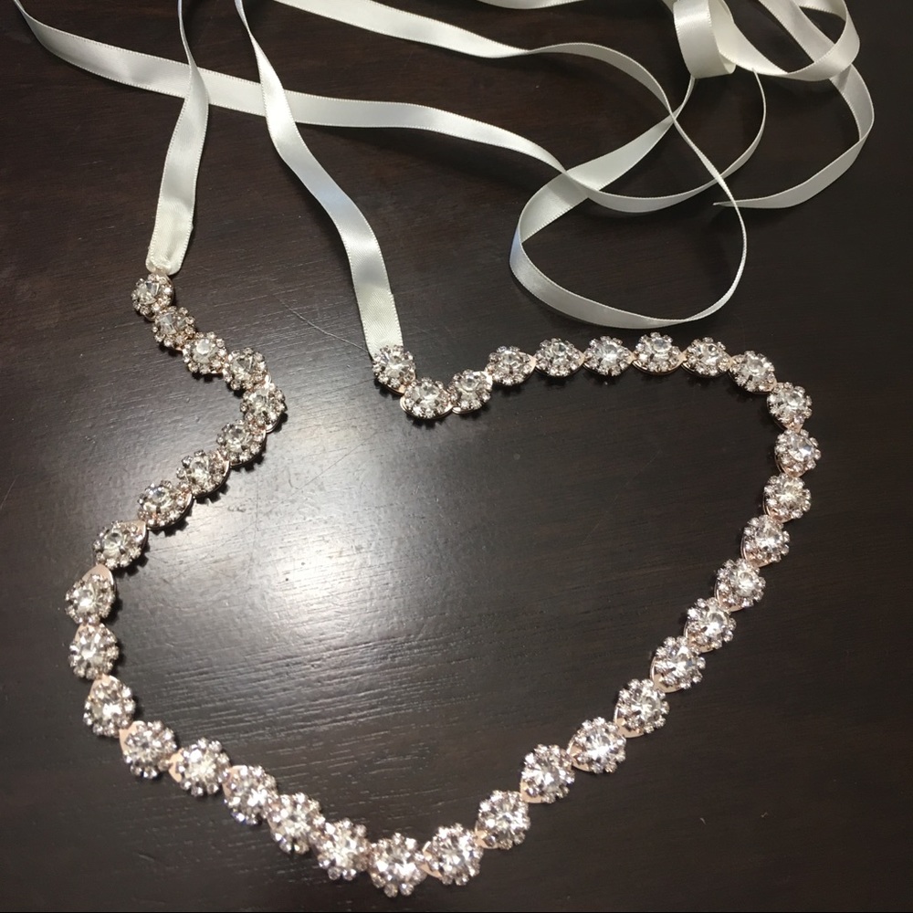 Rose Gold Rhinestone Sash